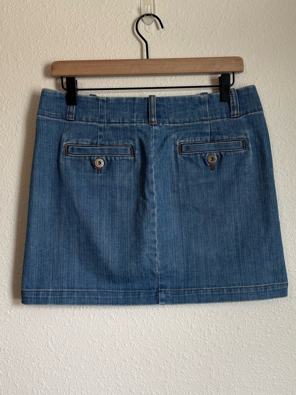 Y2K J Crew Low Rise Denim Mini Skirt Mcbling Coastal Cowgirl Grunge - Picture 6 of 10